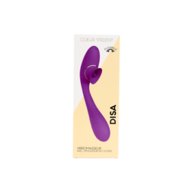 Stimulateur Clitoridien avec langue & Vibromasseur Point G 2-en-1 DISA Violet Cœur Ardent